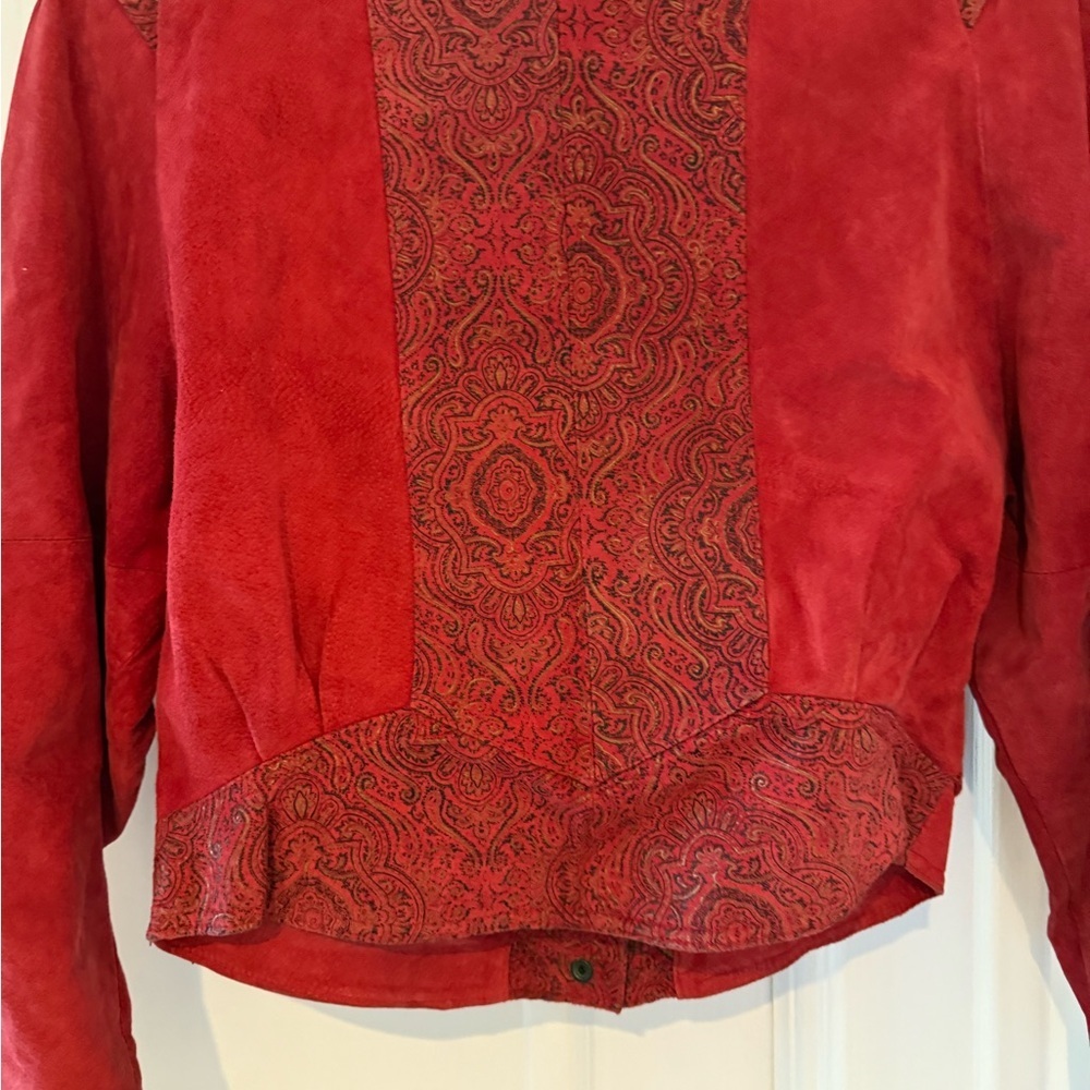 Vintage red suede Georgio Ferrini 1980s women’s jacket size large - Picture 11 of 11